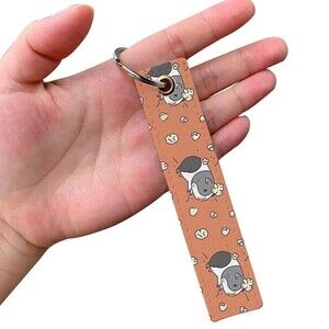 Keychain Guinea Pig Strap Rectangle Key Holder Backpack Charm Gift